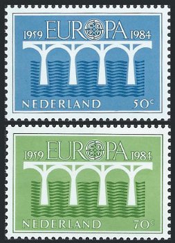 Postzegels Nederland - 1984 Europa CEPT, Brug als verbindingssymbool (serie) - 1