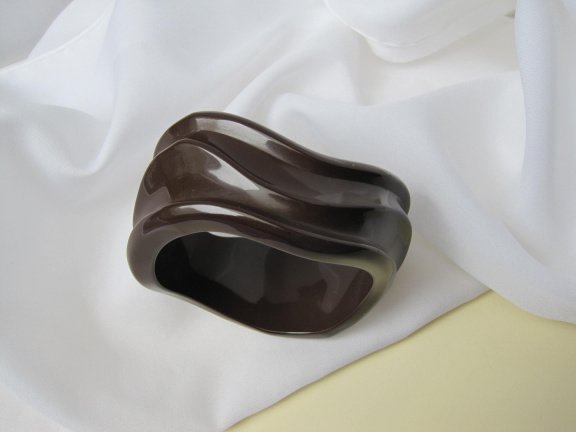 Armband bruin kunststof golfmodel 6.4 cm - Afbeelding 6