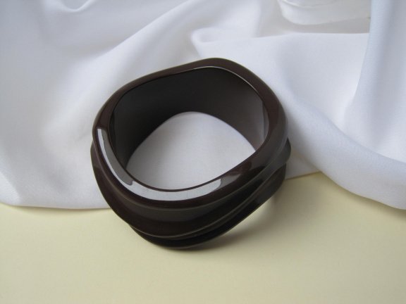 Armband bruin kunststof golfmodel 6.4 cm - Afbeelding 7