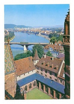 E063 Basel Munster Blick auf Kreuzgang und Rhein / Zwitserland - 1