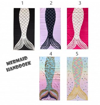 Rond mermaid strandlaken, Zeemeermin handdoek, Zeemeermin bad handdoek - 1