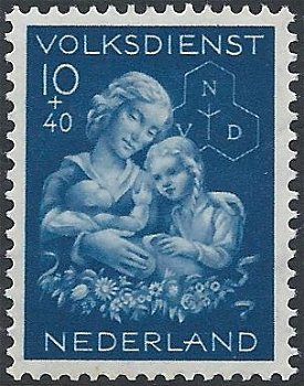 Postzegels Nederland - 1944 Winterhulp - Volksdienstzegels (10+40ct) - 1