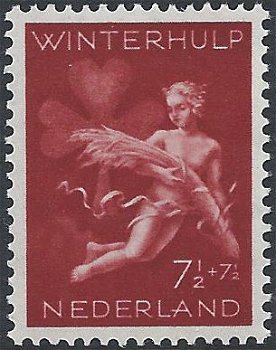 Postzegels Nederland - 1944 Winterhulp - Volksdienstzegels (7½+7½ct) - 1