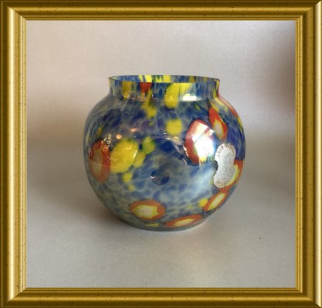Antiek jugendstil glazen vaasje : Kralik Iris decor Bohemia - Afbeelding 2