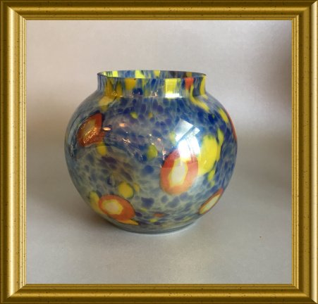 Antiek jugendstil glazen vaasje : Kralik Iris decor Bohemia - Afbeelding 3