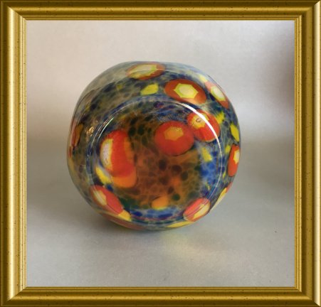 Antiek jugendstil glazen vaasje : Kralik Iris decor Bohemia - Afbeelding 4