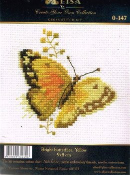 ALISA BORDUURPAKKET, BRIGH BUTTERFLIES, YELLOW 147 op=op - 1