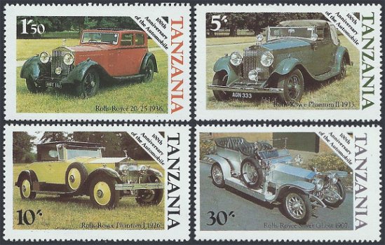 Postzegels Tanzania - 1986 - 100 jaar auto's (serie) - 1