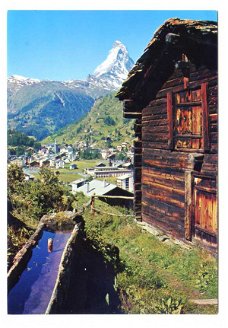 E122 Zermatt mit Matterhorn im Wallis / Zwitserland