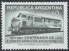 Postzegels Argentinië - 1957 - Trein (60c)