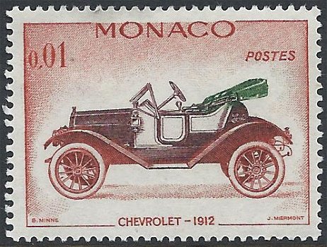 Postzegels Monaco - 1961 - Antieke auto's (0,01f) - 1