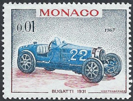 Postzegels Monaco - 1967 - Grand Prix- 25e (0,01f) - 1