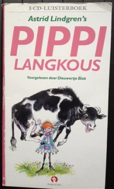 Luisterboek - Astrid Lindgren - Pippi Langkous - 3 CD - voorgelezen door Dieuwertje Blok