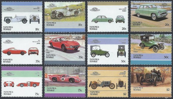 Postzegels Tuvalu- 1986 - Auto's (serie) - 1