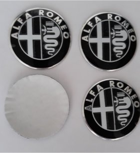 Alfa Romeo Naafdoppen "Zwart" 60mm - nr. 1
