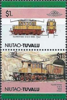 Postzegels Tuvalu- 1984 - Locomotieven (1$/1$) - 1
