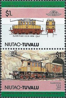 Postzegels Tuvalu- 1984 - Locomotieven (1$/1$)