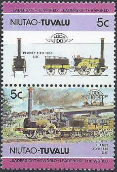 Postzegels Tuvalu- 1984 - Locomotieven (5c/5c) - 1