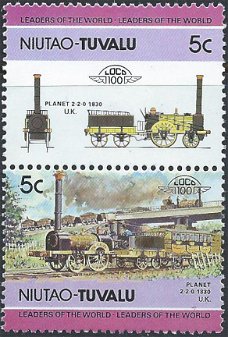 Postzegels Tuvalu- 1984 - Locomotieven (5c/5c)