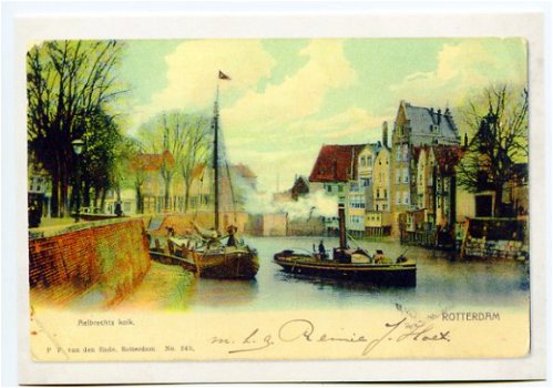 F072 Rotterdam Aelbrechts kolk met boten - Repro - 1