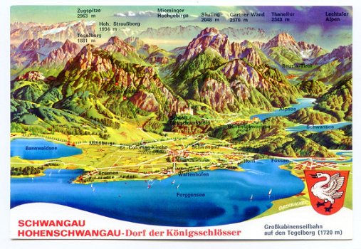 F195 Schwangau Hohenschwangau - Relief Geografie / Duitsland - 1