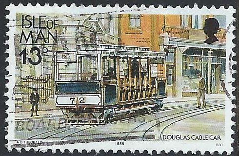 Postzegels Isle of Man - 1988 - Tram en Spoorwegen (13p) - 1