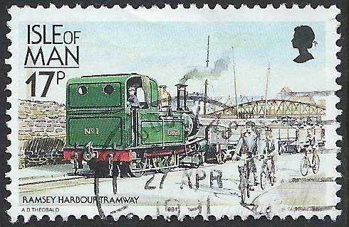 Postzegels Isle of Man - 1988 - Tram en Spoorwegen (17p) - 1