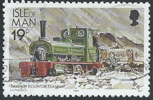 Postzegels Isle of Man - 1988 - Tram en Spoorwegen (19p) - 1