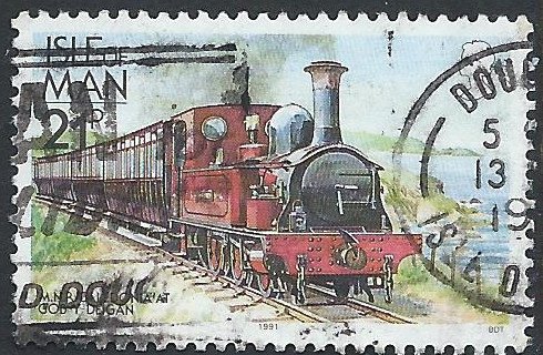 Postzegels Isle of Man - 1991 - Tram en Spoorwegen (21p) - 1