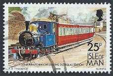 Postzegels Isle of Man - 1988 - Tram en Spoorwegen (25p)