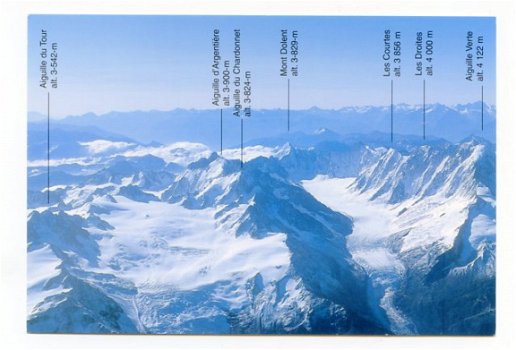 G012 Vue aerienne des Glaciers du Tour et d'Argentiere / Frankrijk - 1
