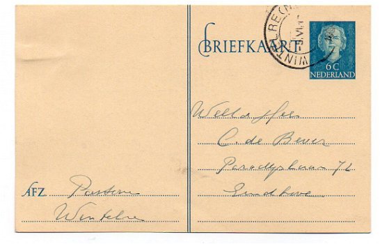 G080 Briefkaart Nederland / 6 cent 1950 - 1