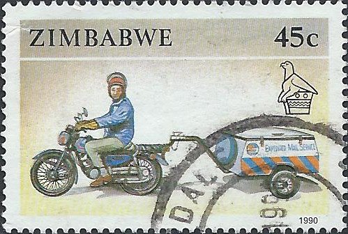 Postzegels Zimbabwe - 1990 - Dieren, Kunst en Transport (45c) - 1