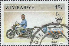 Postzegels Zimbabwe - 1990 - Dieren, Kunst en Transport (45c)