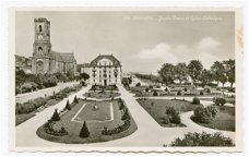 H084 Neuchatel Jardin Desor et Eglise Catholique / Zwitserland