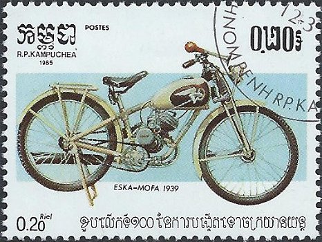 Postzegels Cambodja - 1985 - Motorfietsen (0.20) - 1
