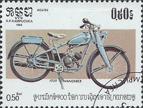 Postzegels Cambodja - 1985 - Motorfietsen (0.50) - 1