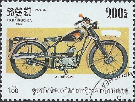 Postzegels Cambodja - 1985 - Motorfietsen (1.00) - 1