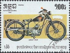 Postzegels Cambodja - 1985 - Motorfietsen (1.00)