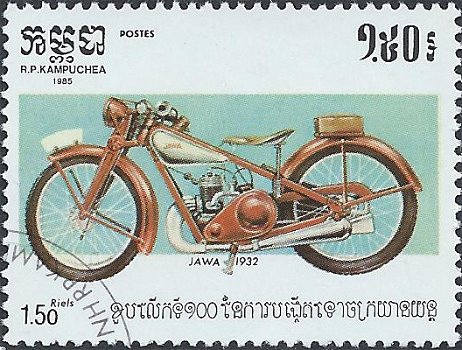 Postzegels Cambodja - 1985 - Motorfietsen (1.50) - 1