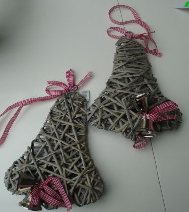 KERST KLOK HOUT MET BELLETJE NIEUW - Afbeelding 2