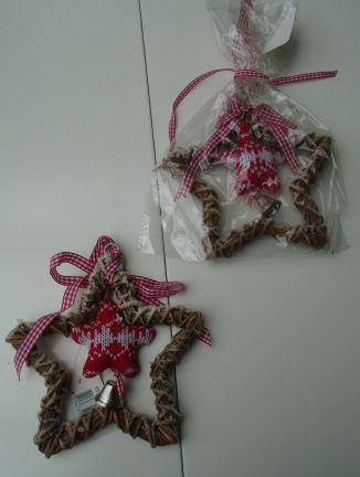 KERSTSTER HOUT GEBREID MET BELLETJE NIEUW - nr. 1