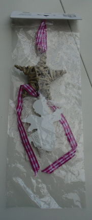 SLINGER STER NATUREL ENGEL WIT 40 CM Lint Fuchsia nieuw - nr. 1