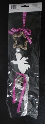 SLINGER STER NATUREL ENGEL WIT BEL 46 CM Lint Fuchsia nieuw. - nr. 1