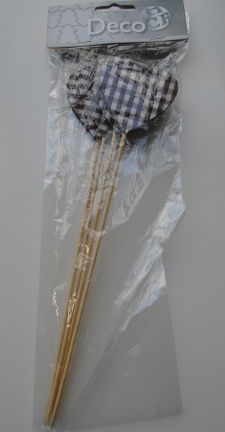 STEKERS HART BRUIN WIT 4 STUKS 25 CM - nr. 1
