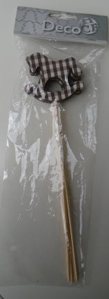 STEKERS HOBBELPAARDJE BRUIN WIT 4 STUKS 25 CM - nr. 1