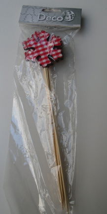 STEKERS SNEEUWVLOK ROOD WIT 4 STUKS 25 CM - nr. 1