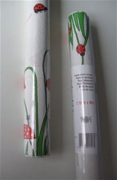 TAFELPAPIER, TAFELKLEED PAPIER OP ROL 1,18 x 6 mtr Wit deco 2 rol