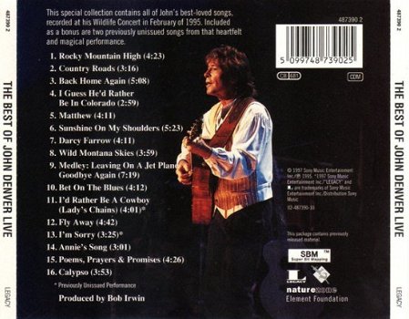 CD - John Denver - The best of John Denver live - 1