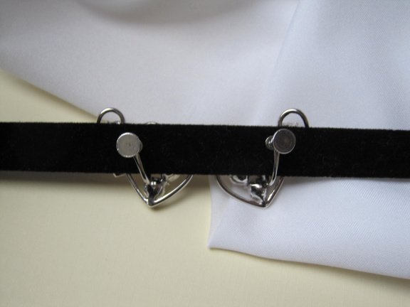 Oorbellen Ora zilverkleurig dubbel hart model met parelkralen 2.8x2.2 cm schroefmodel - Afbeelding 6
